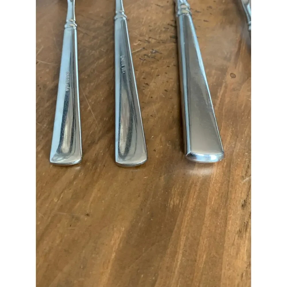 ONEIDA Stainless Glossy EASTON 5 Piece PLACE SETTING Forks Spoons Knife USA
